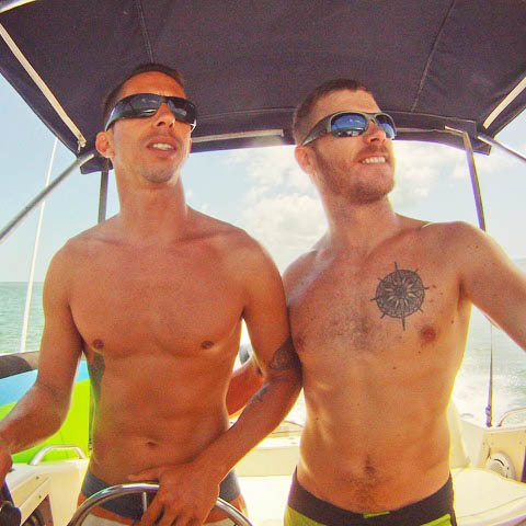 White and Captain Ryan in the Key West back country aboard the couple's 20 foot Grady White