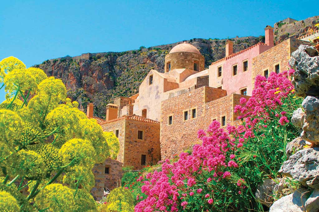 Reconstructed buildings on Monemvasia