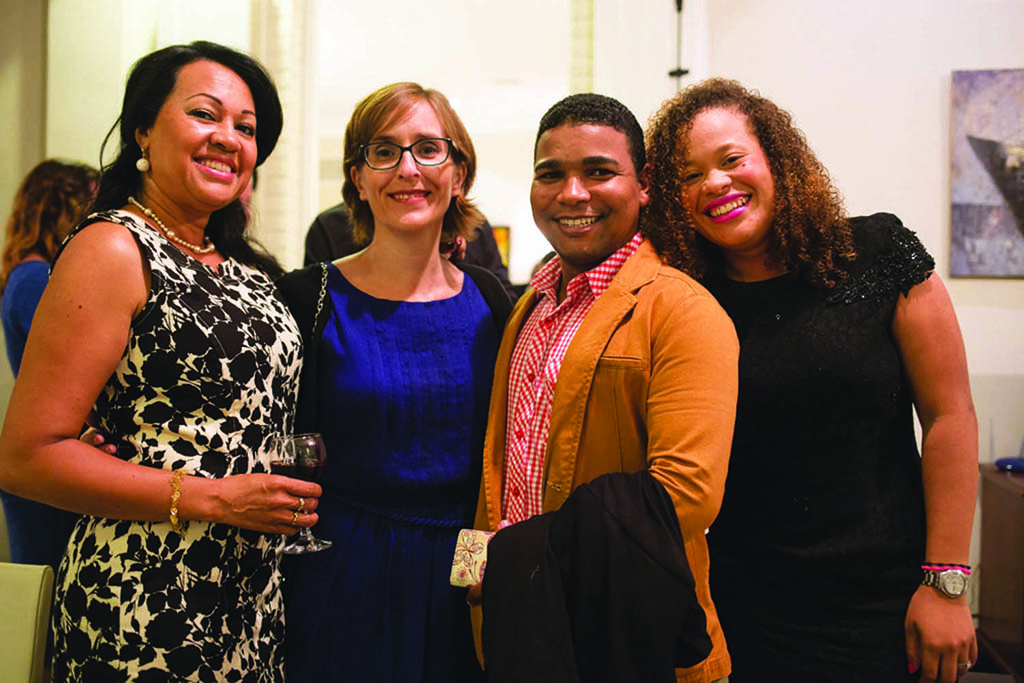(L-R) Milqueya, Cristina, Elias, Reilini at the US Ambassador's Residence in Santo Domingo (Photo by Fran Afonso)