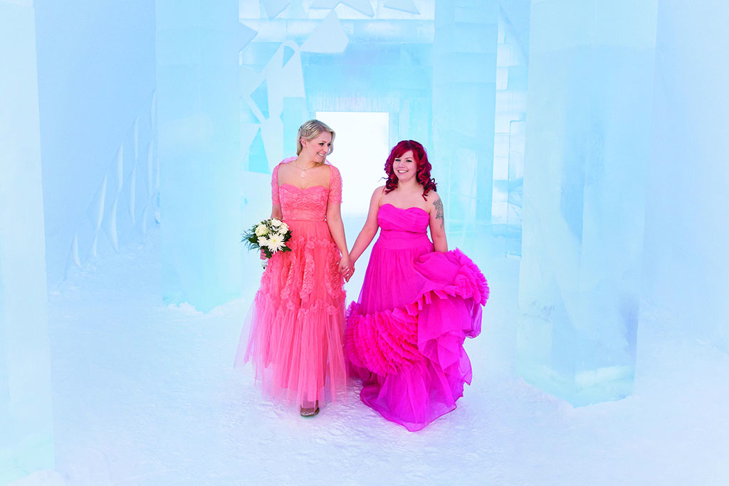 ICEHOTEL, Wedding, Church of 2014: Design by Elin Julin, Marjolein Vonk & Marinus Vroom. Model released.