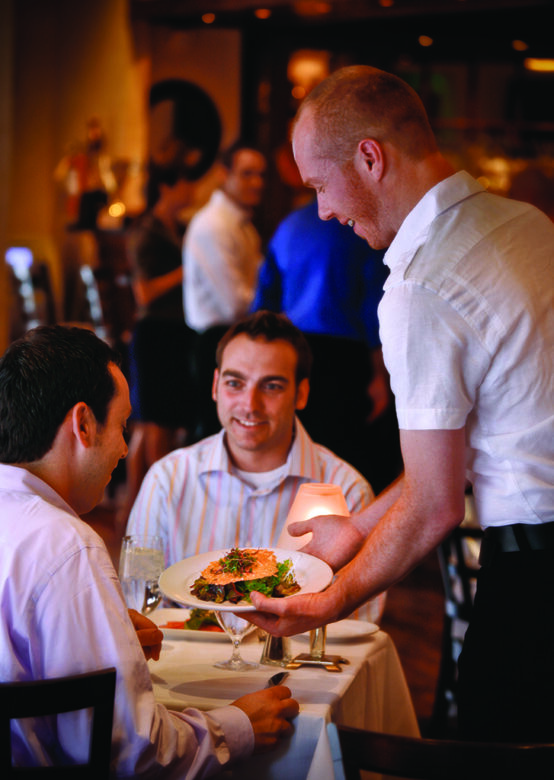 Located in the heart of the “Gayborhood,” the chic Knock Restaurant and Bar features an ambitious New American menu with global touches and a lively bar scene.