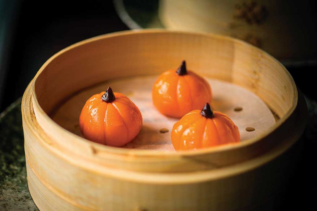Steamed Pumpkin & Pork Skin Dumplings, Empress