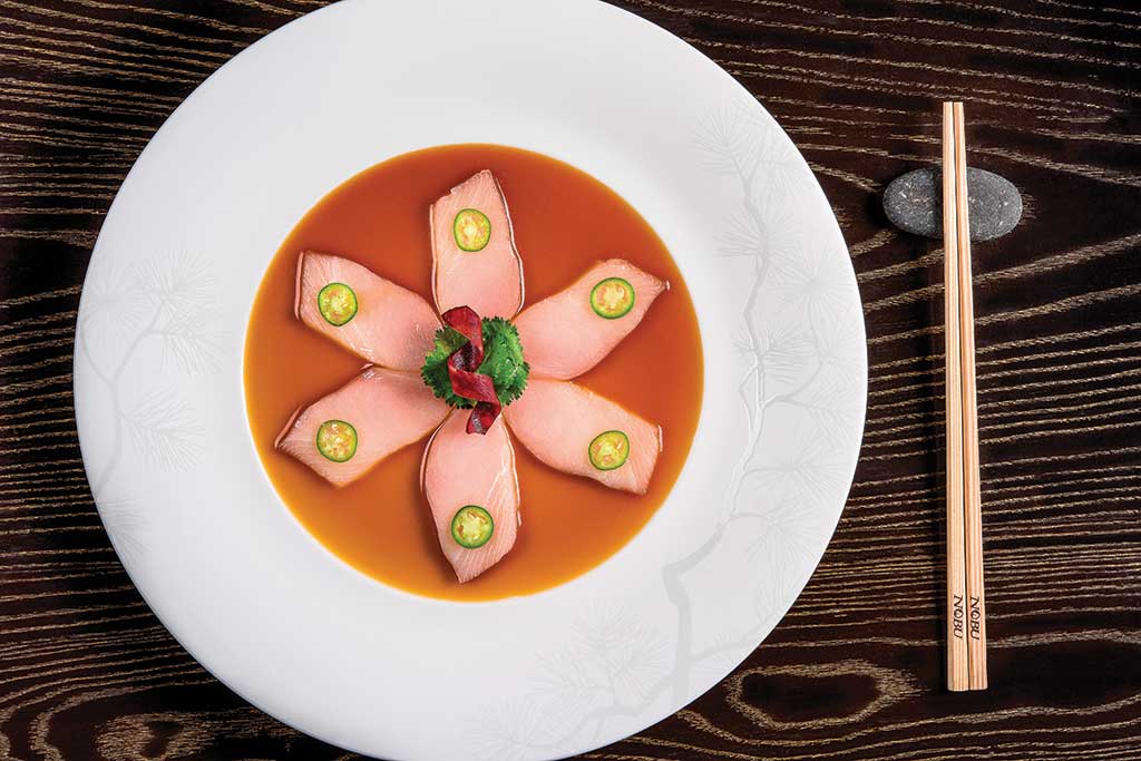 Yellow Tail Sashimi with Jalapeño at Nobu at Caesar’s Palace