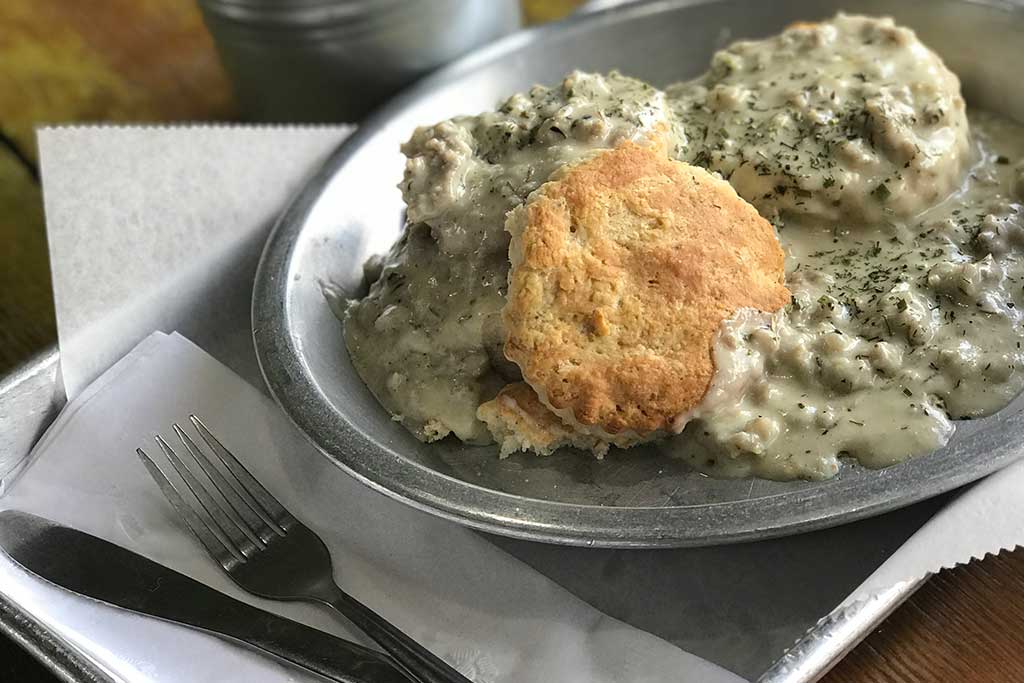 Biscuit-and-gravy-Seven-Bites Biscuit and gravy Seven Bites