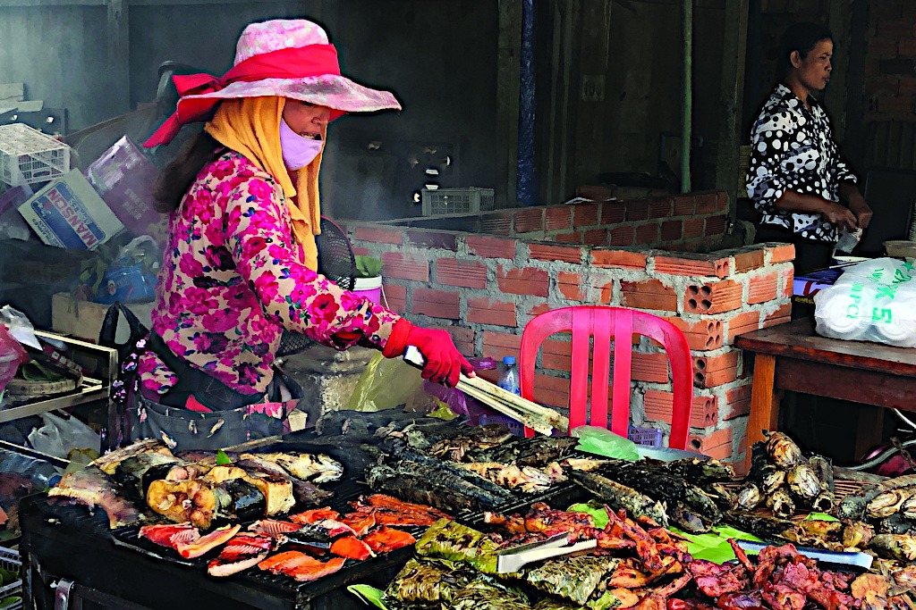 Streetside market in Siem Reap, Cambodia