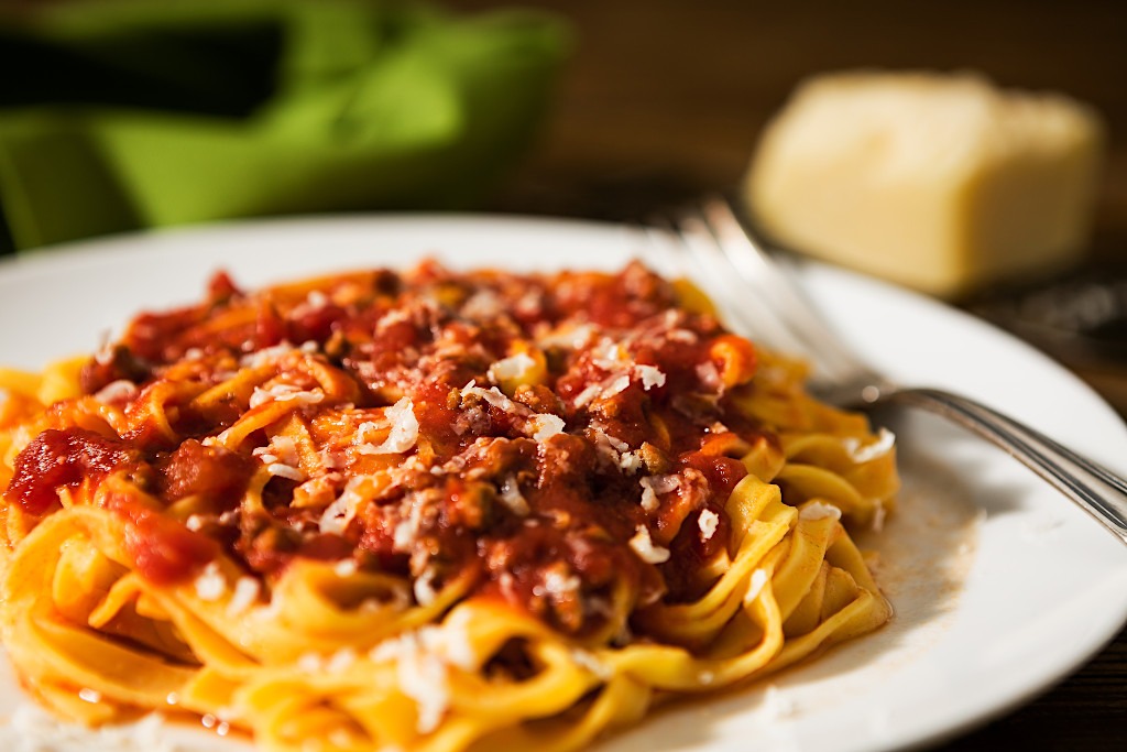 Tagliatelle with Bolognese Ragu in Bologna, Italy