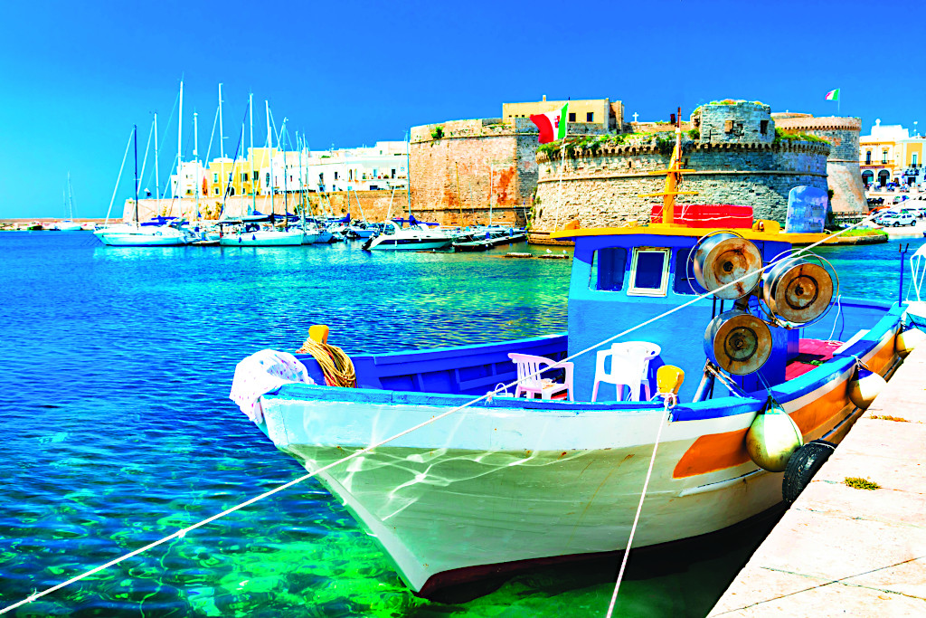 Old port of Gallipoli in Salento, Italy