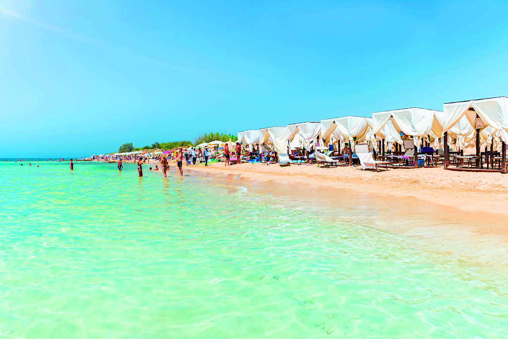Pescoluse Beach in Puglia - Salento, Italy