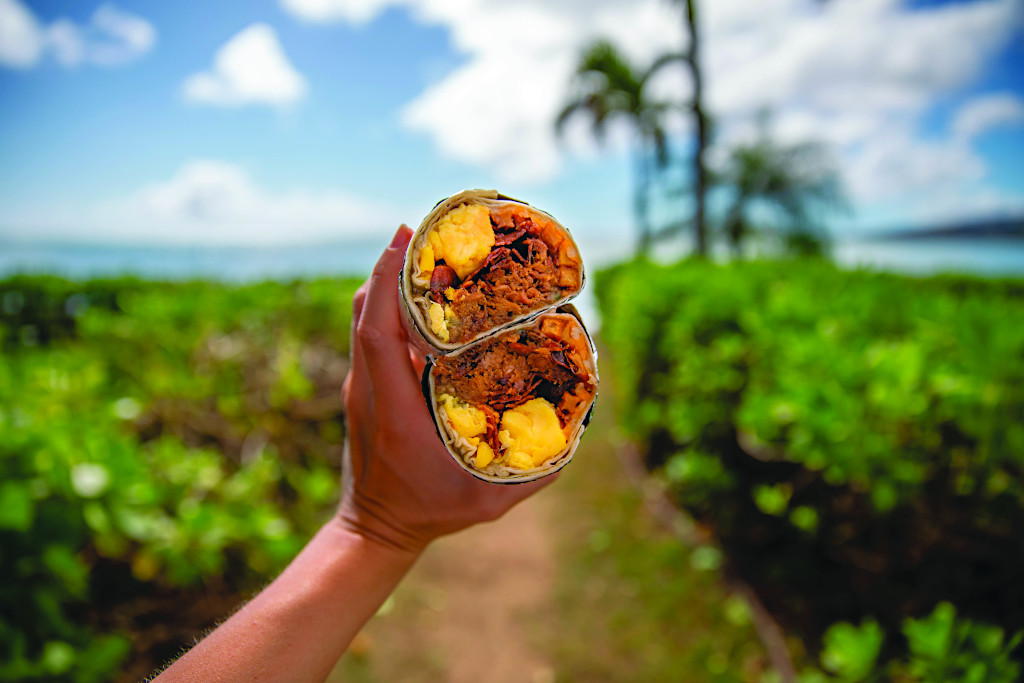Pork and Pinneapple Wrap at Kono’s Northshore in Honolulu, Hawaii