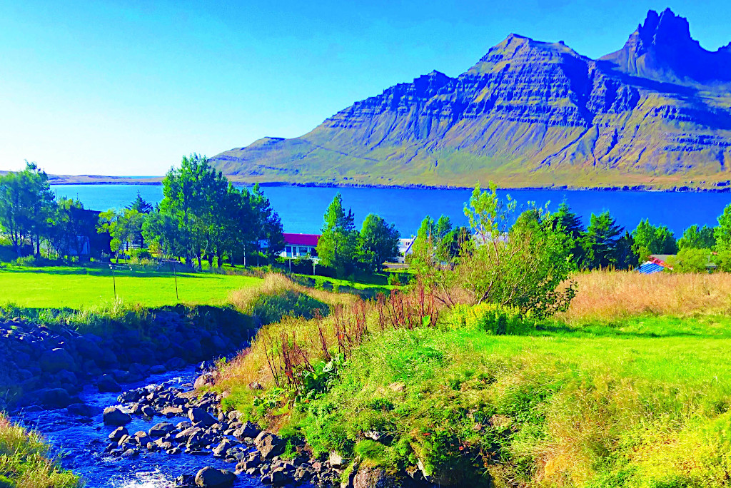 A Stream to the Sea in Stoovarfjorour, Iceland