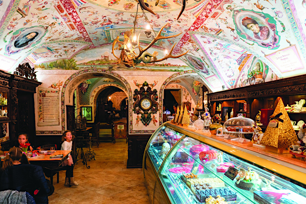 Interior of Historical Patisserie Konditorei Kormuth in bratislava, slovakia