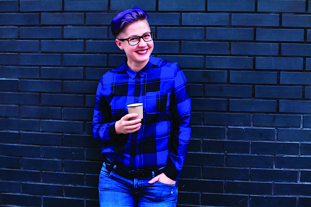 Enjoying a Coffee During First Friday Art Walk in Denver, Colorado