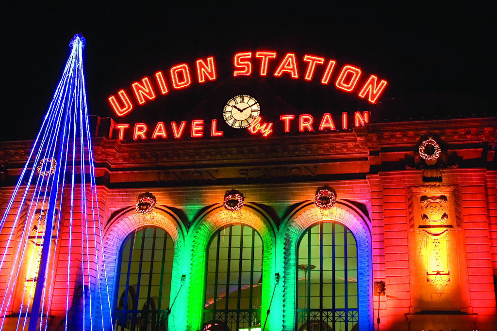 Denverโs Union Station at Christmas in Denver, Colorado