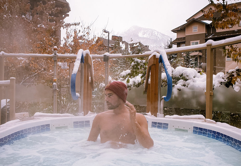 winter hot tub