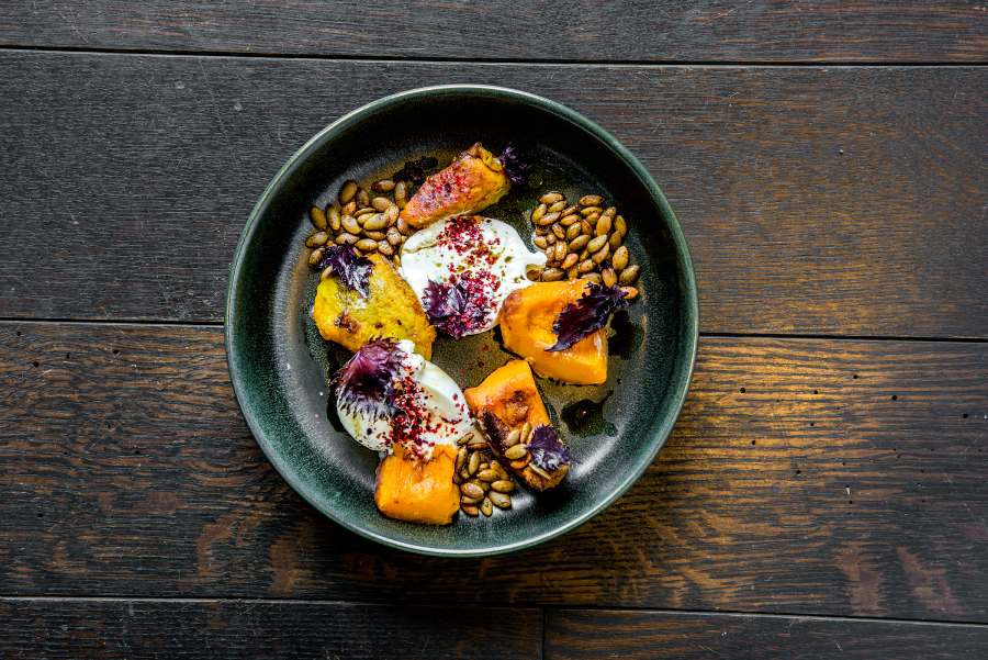 Burrata and Pumpkin at Gallery Courtesy of The Ballantyne A Luxury Collection Hotel Charlotte