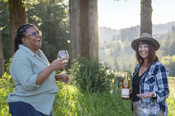 Recipe for being present: forest bathing and a glass of wine.