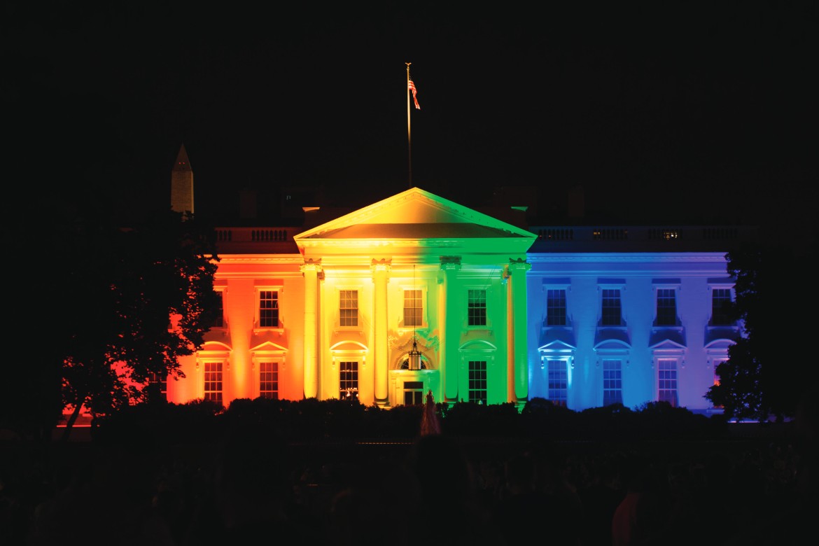 White House lit up in Rainbow Colors to Celebrate the Supreme Court's Decision Legalizing Same-Sex Marriage by Rena Schild (Photo by Rena Schild)