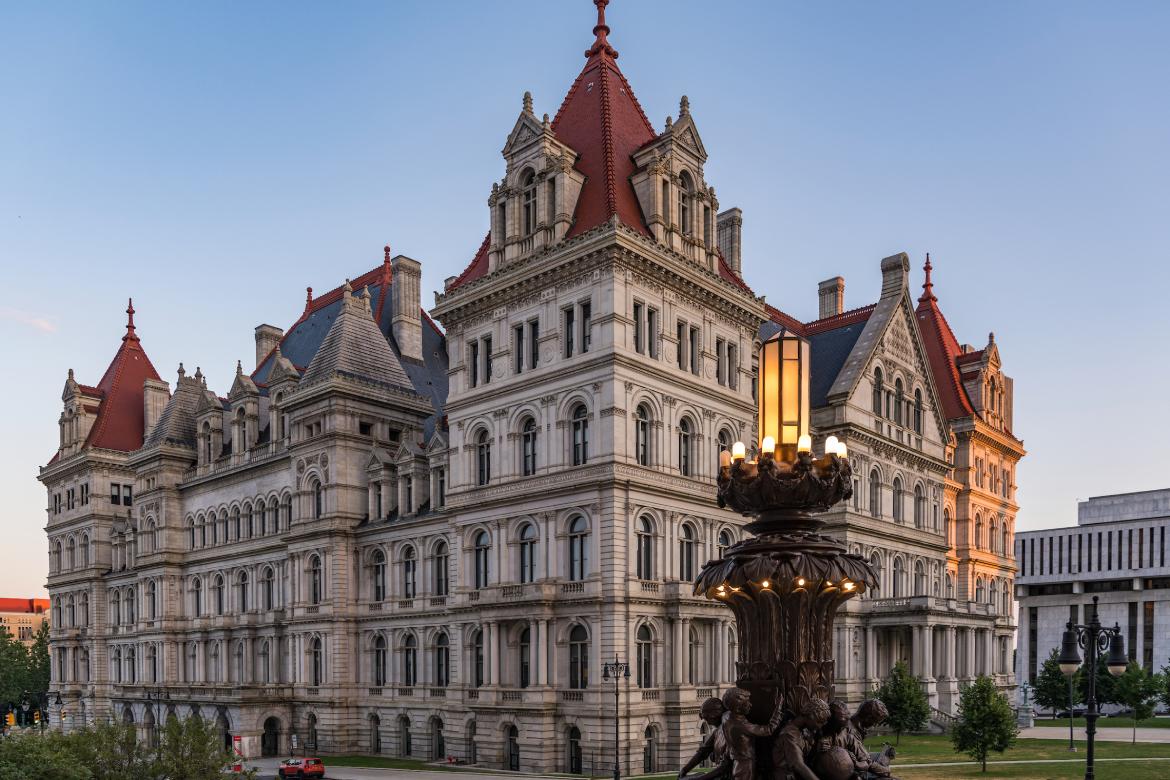 View of North West Corner of the NYS Capitol Building in Albany , NY, Albany County, Capital- Saratoga Region