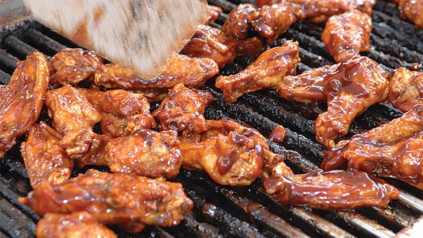 A plate of spicy deep-fried chicken wings at Anchor Bar