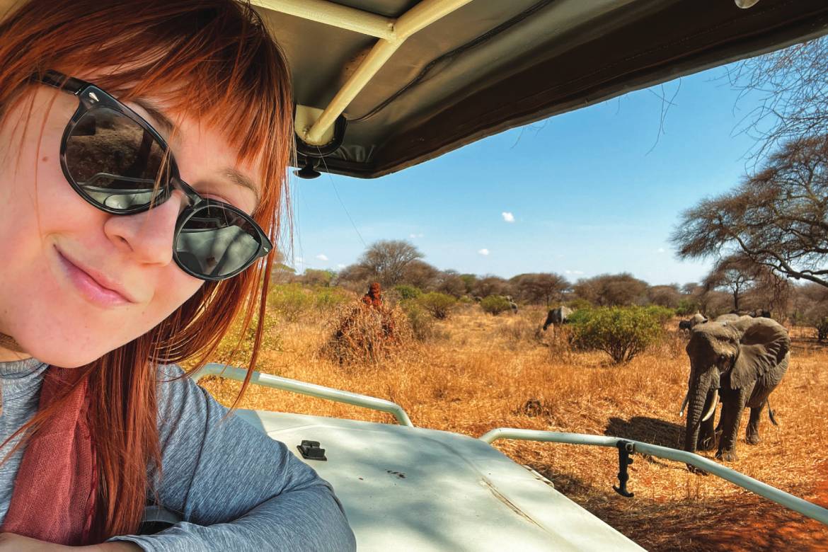 Emily With Elephant in Tarangire National Park (Photo by Emily Pennington)