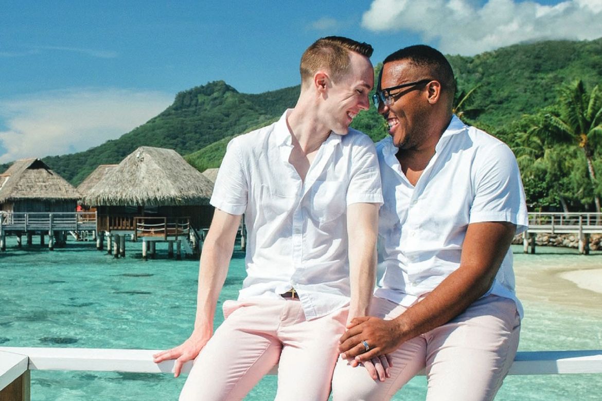 Trent Brock and Jamil Price in Tahiti (Photo by Helene Havard Photography)