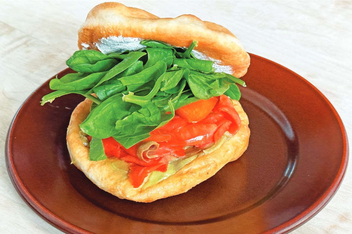 Wild Salmon on Bannock Bread at Feast Café Bistro (CREDIT Jeff Heilman)