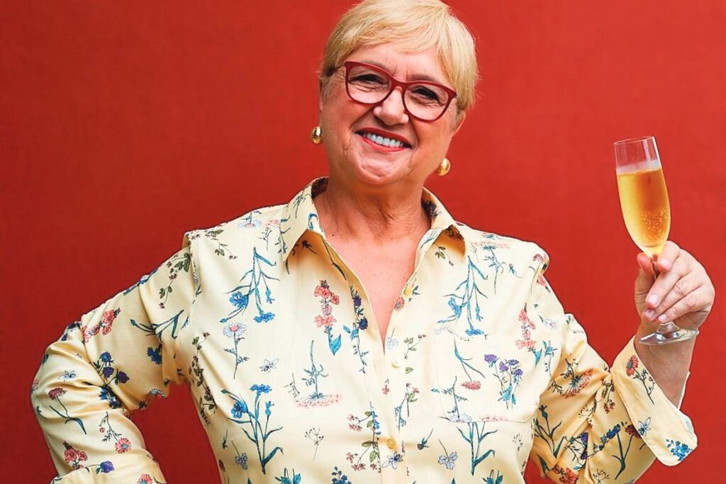 Lidia Bastianich toasting (Photo by Diana DeLucia)