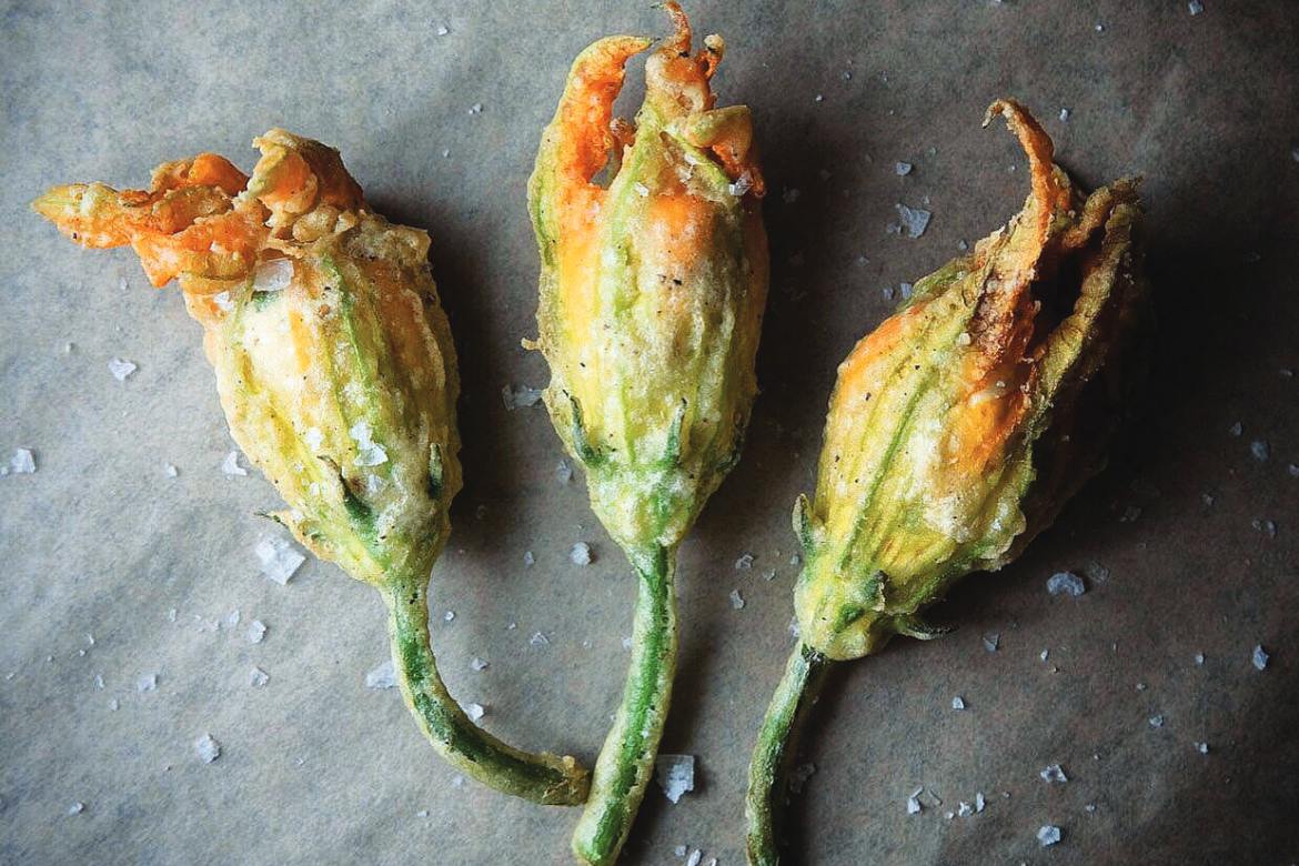 Crossroads Kitchen Stuffed Zucchini Blossoms (Photo by Resorts World Las Vegas)