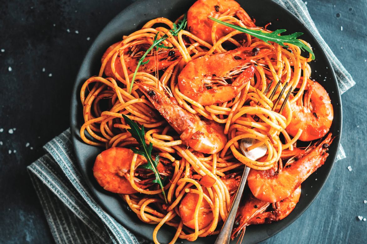 Prawns With Pasta at Beppa Fioraia (Photo by Nerudol)